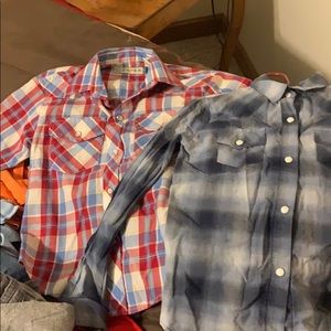 Boys size 6-7, red short sleeve/blue long sleeve